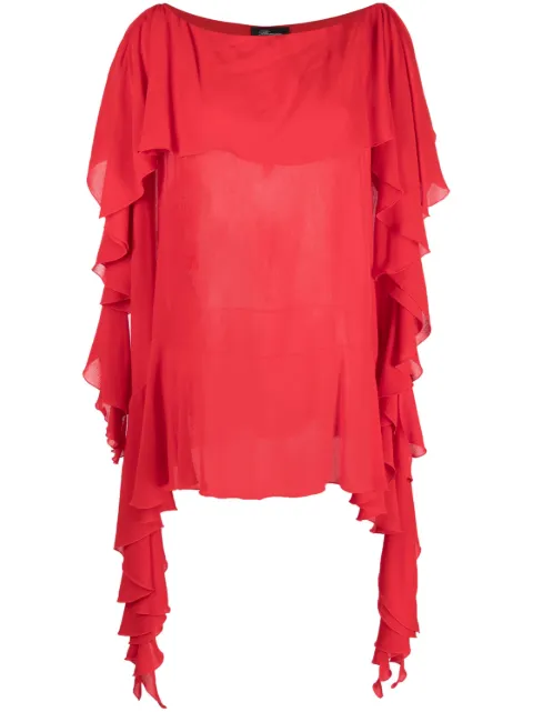 Blumarine draped semi-sheer blouse