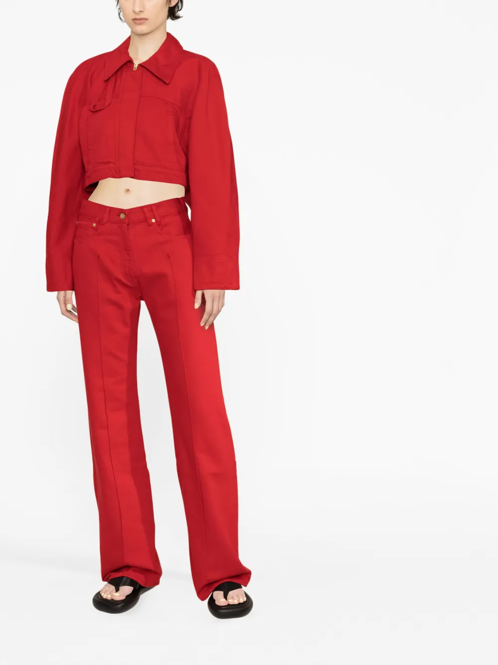 Jacquemus Jeans met wijde pijpen - Rood