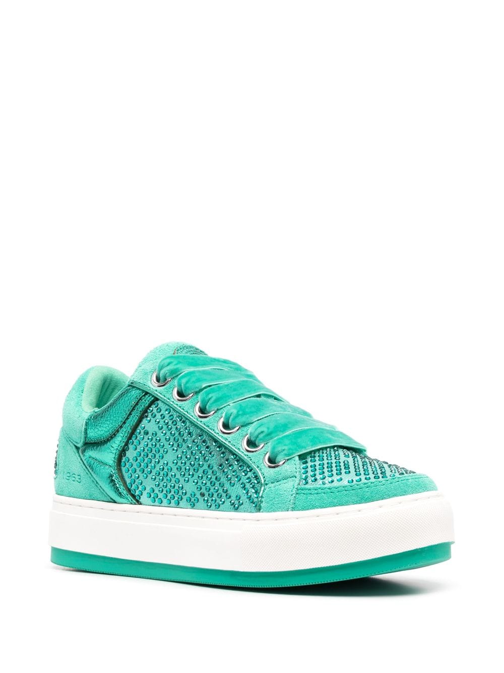 Kurt Geiger London Sneakers verfraaid met kristallen - Groen