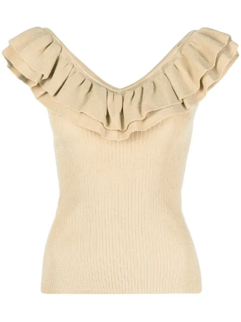 ZIMMERMANN ruffled sleeveless knit top