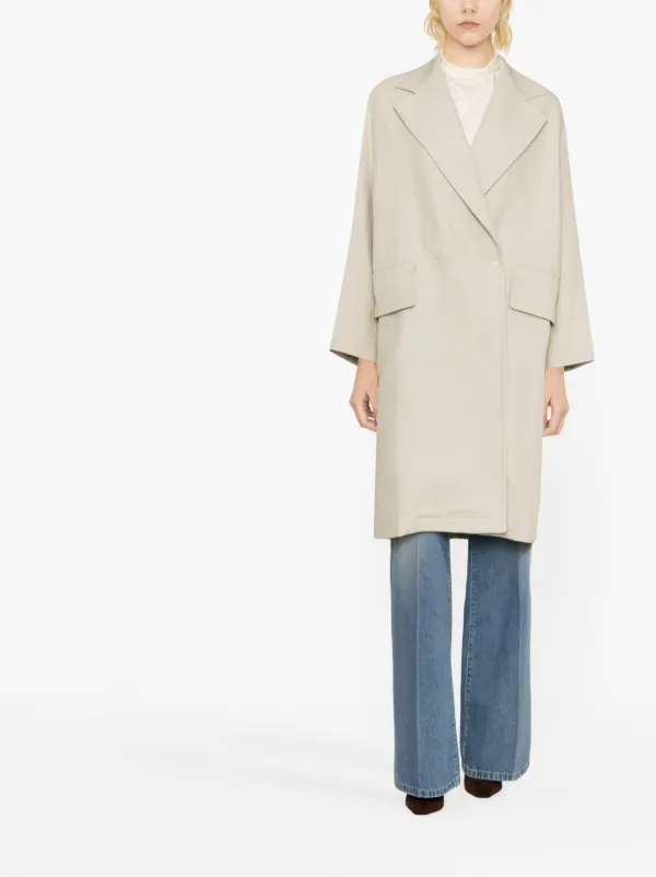 Max Mara ノッチドラペル ダブルコート | ニュートラル | FARFETCH JP