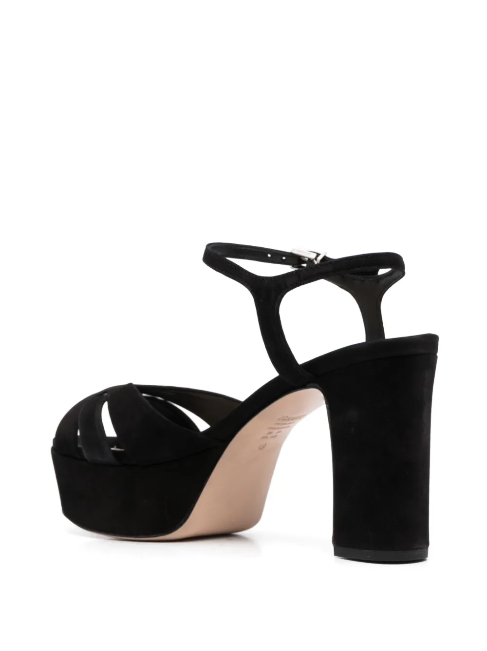 Schutz Keefa Nubuck Anklestrap Platform Sandals In Black ModeSens