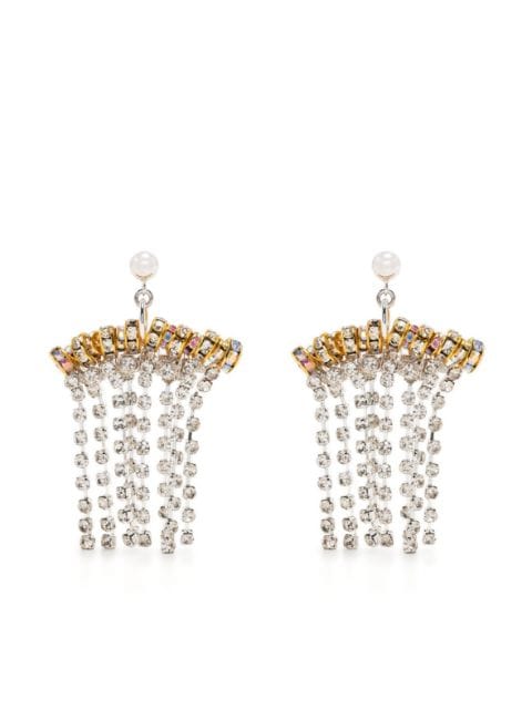 Pearl Octopuss. Y Mini Chrysler crystal chandelier earrings