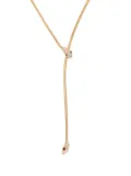 Kenneth Jay Lane crystal-embellished snake-chain lariat necklace - Gold
