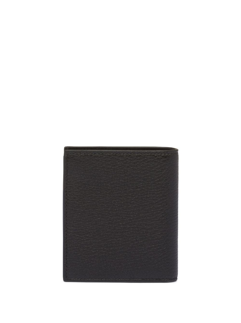 Shop Prada Pebbled-texture Logo-plaque Wallet In Black
