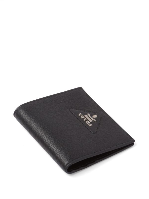 Prada logo outlet plaque wallet