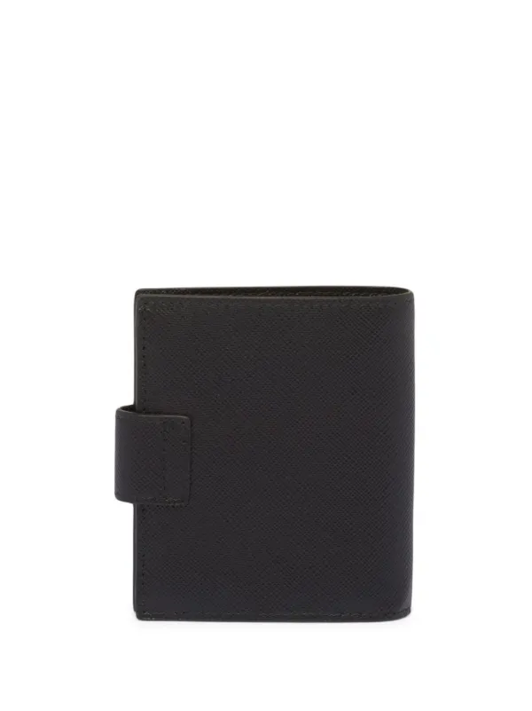 Prada Saffiano logo-plaque Wallet | Black | FARFETCH IN