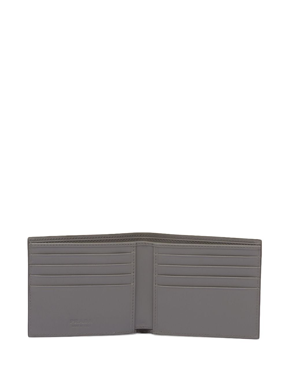 Shop Prada Pebbled-texture Logo-plaque Wallet In Grau