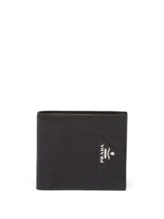 Prada pebbled-texture logo-plaque Wallet - Farfetch