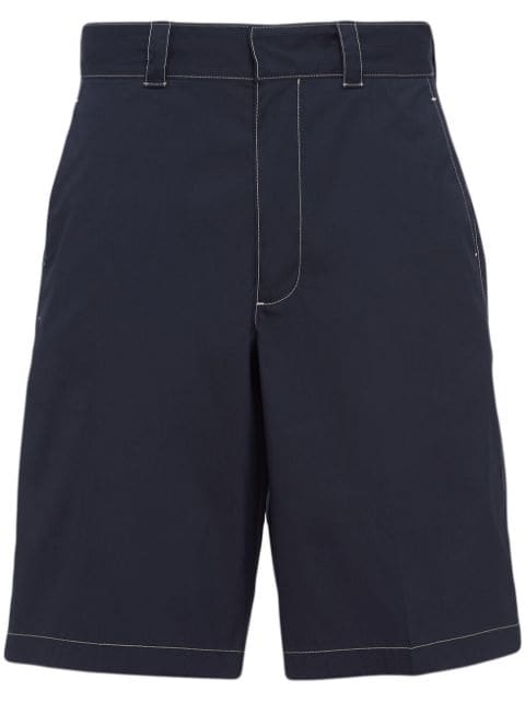 Prada triangle-logo poplin bermuda shorts