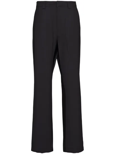 Prada triangle-logo wool trousers