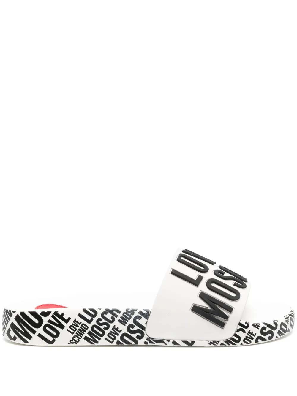 Love Moschino logo-print flat slides