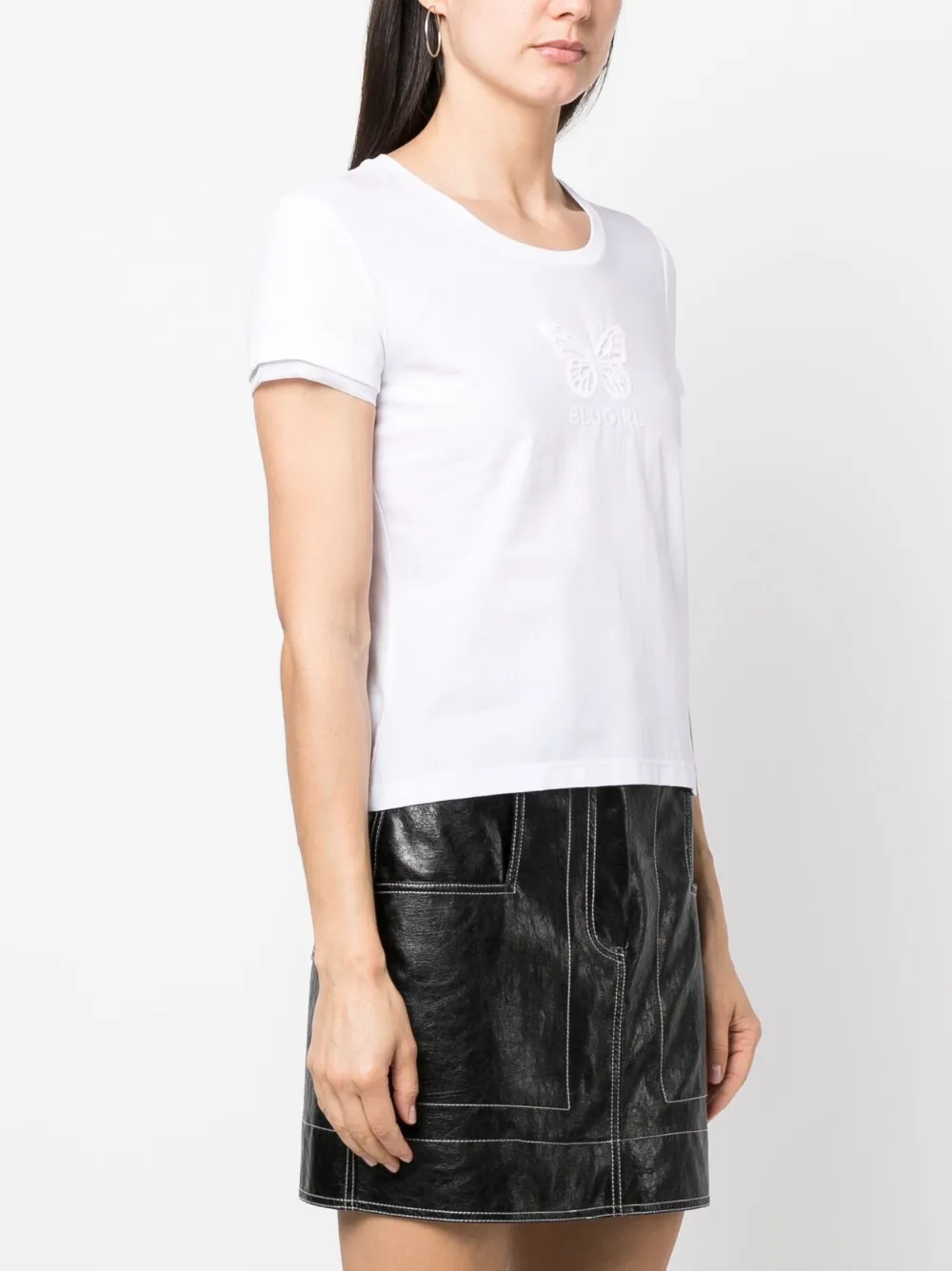 Blugirl Embroidered-logo T-shirt In Weiss
