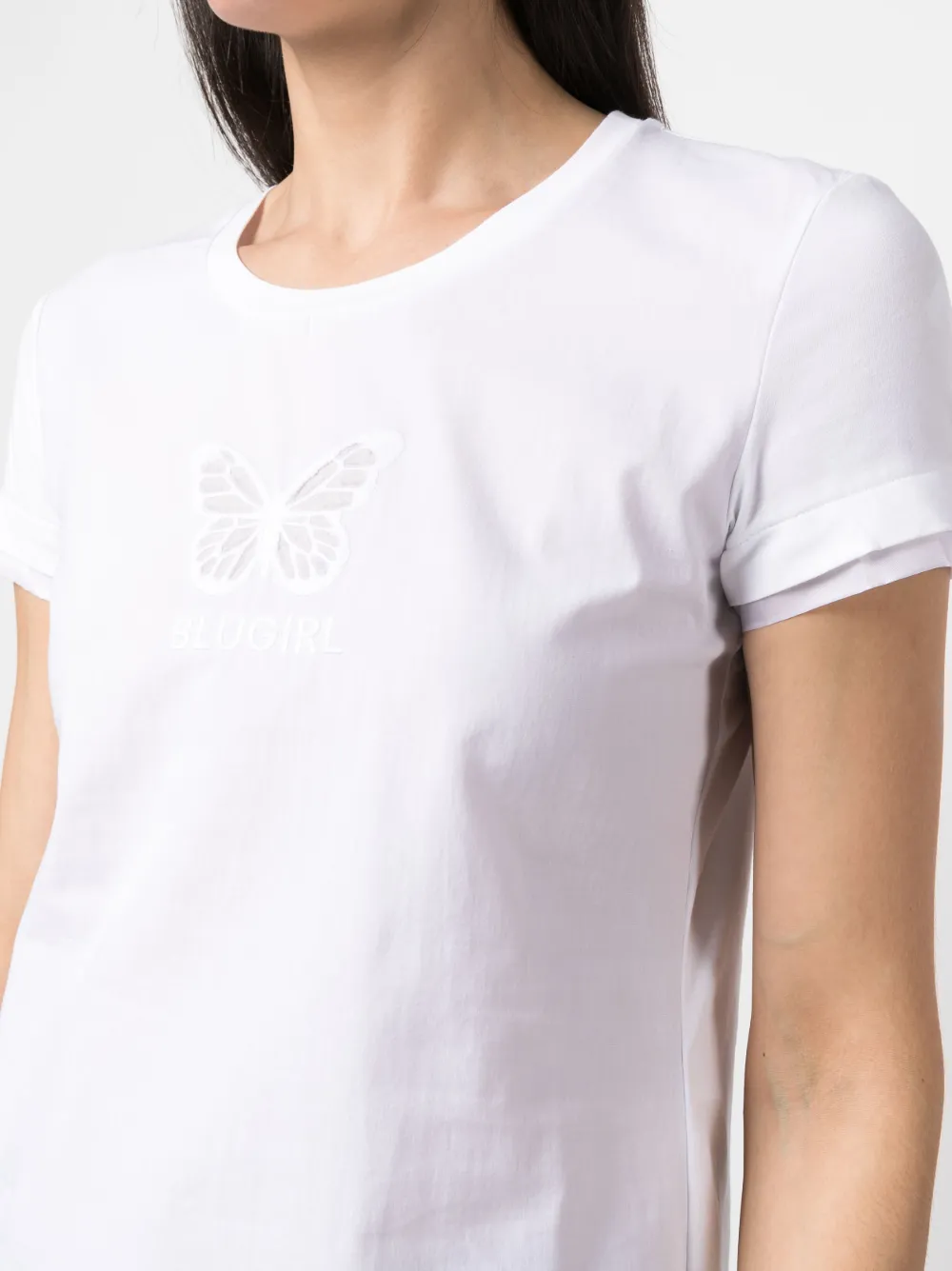 Blugirl Embroidered-logo T-shirt In Weiss