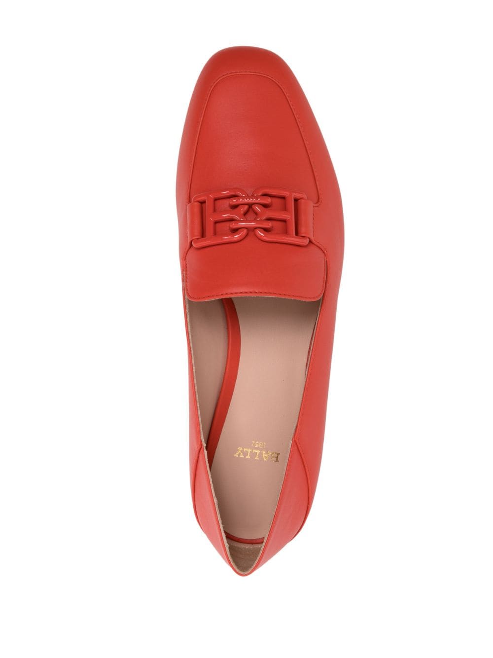 Shop Bally Logo-plaque Leather Loafers In Orange