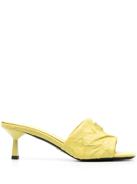 Prada 70mm triangle logo-plaque quilted mules