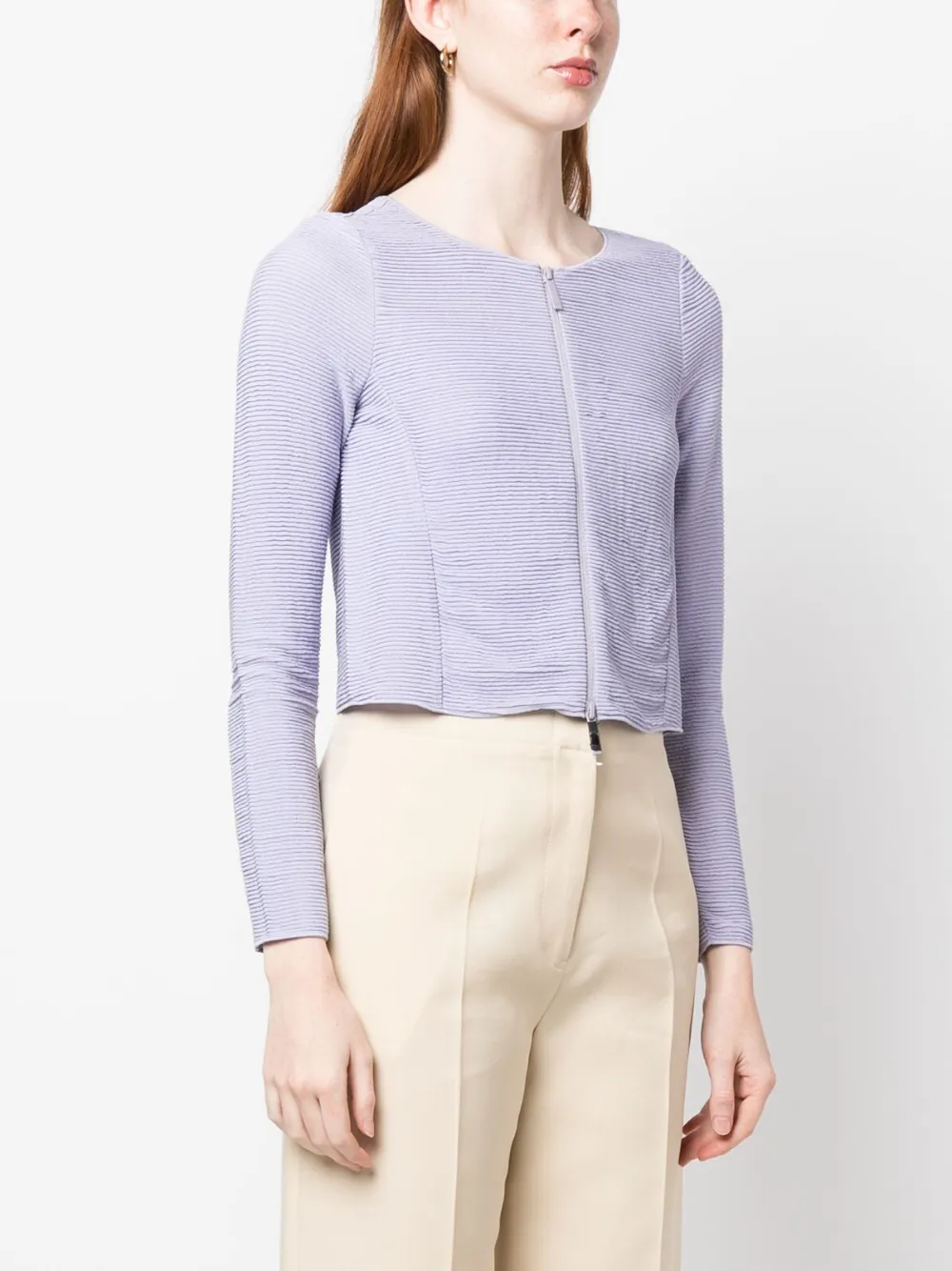 EMPORIO ARMANI BARRÉ JERSEY ZIP-UP JACKET