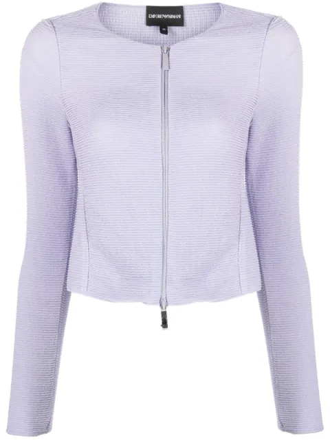 Emporio Armani barré jersey zip-up jacket