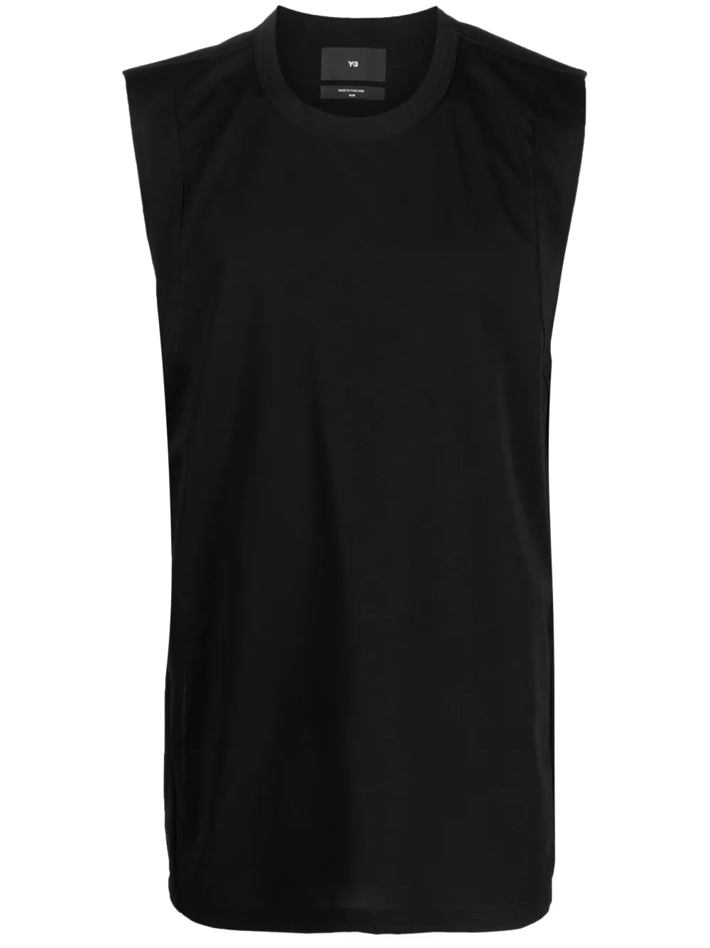 Y-3 logo-patch crew-neck vest - Black