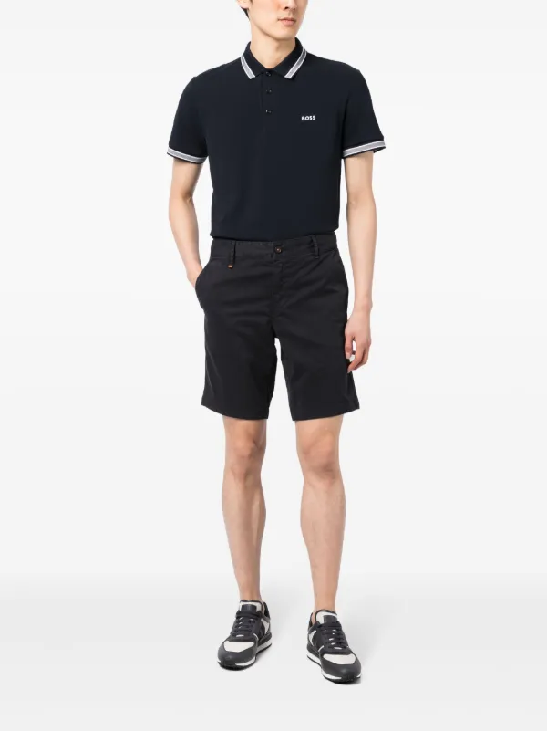 BOSS striped-border Cotton Polo Shirt | Blue | FARFETCH ZA