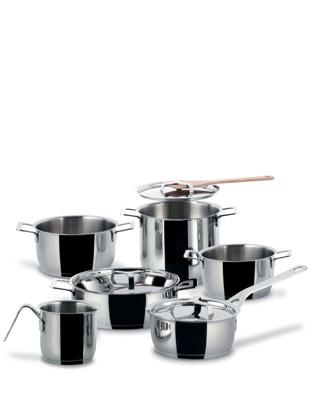 Alessi Cookware Set Of 9 In Silver