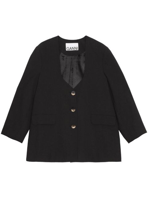 GANNI single-breasted blazer Women