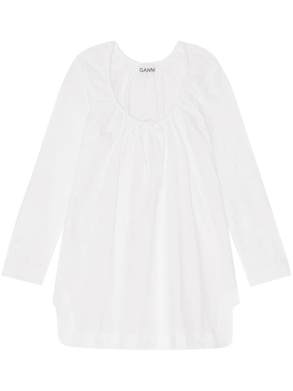 GANNI square-neck organic-cotton minidress - White