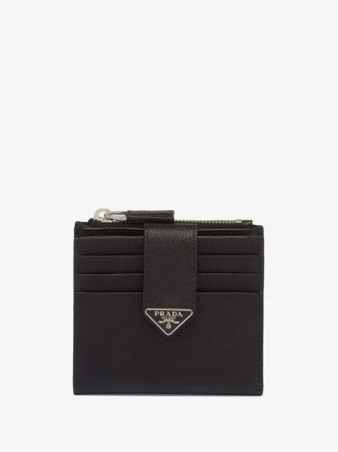Prada saffiano logo-plaque wallet