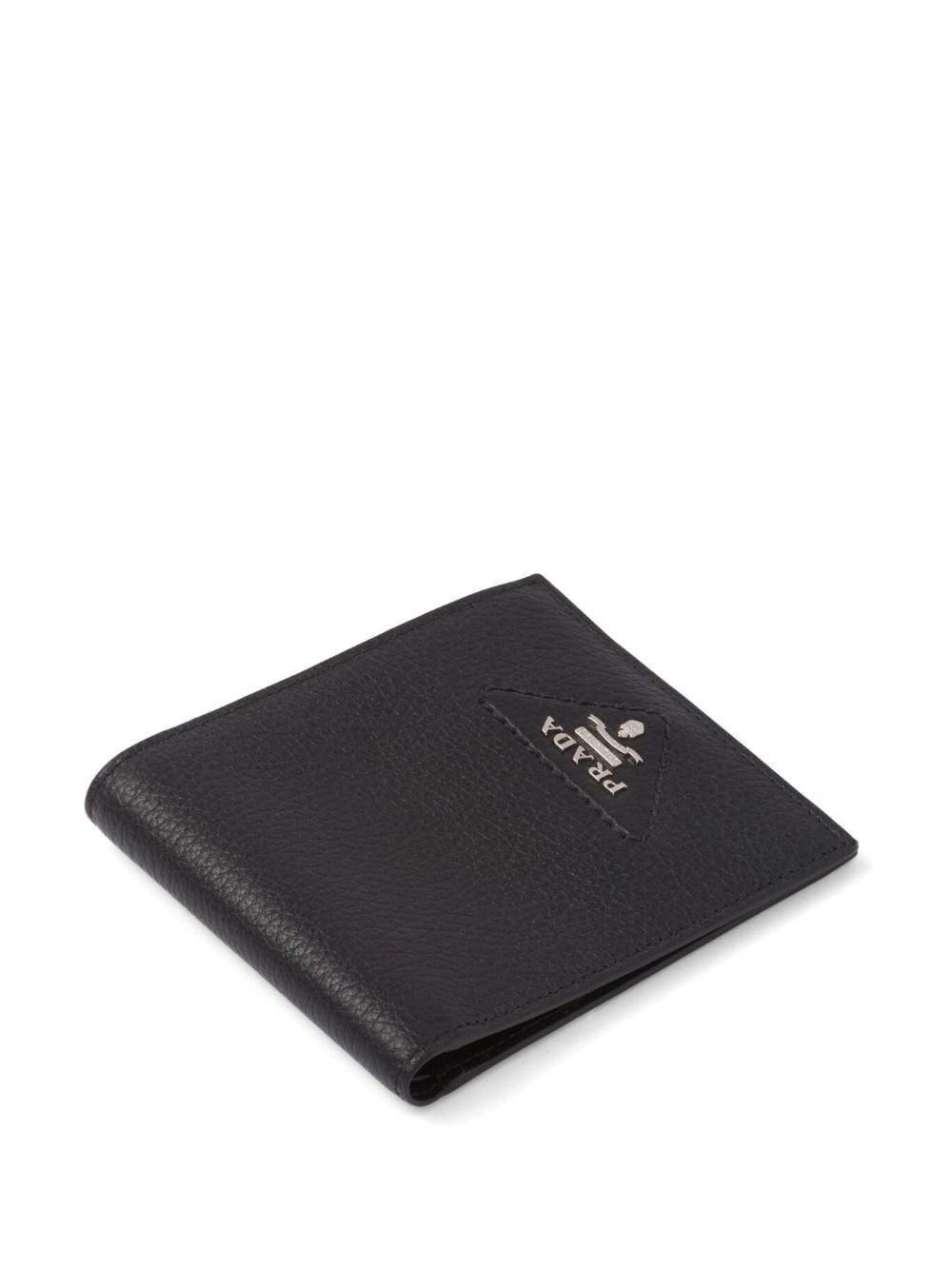 Shop Prada Logo-plaque Bi-fold Wallet In Black