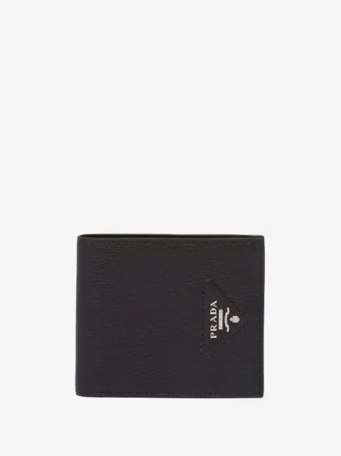 Prada logo-plaque bi-fold wallet