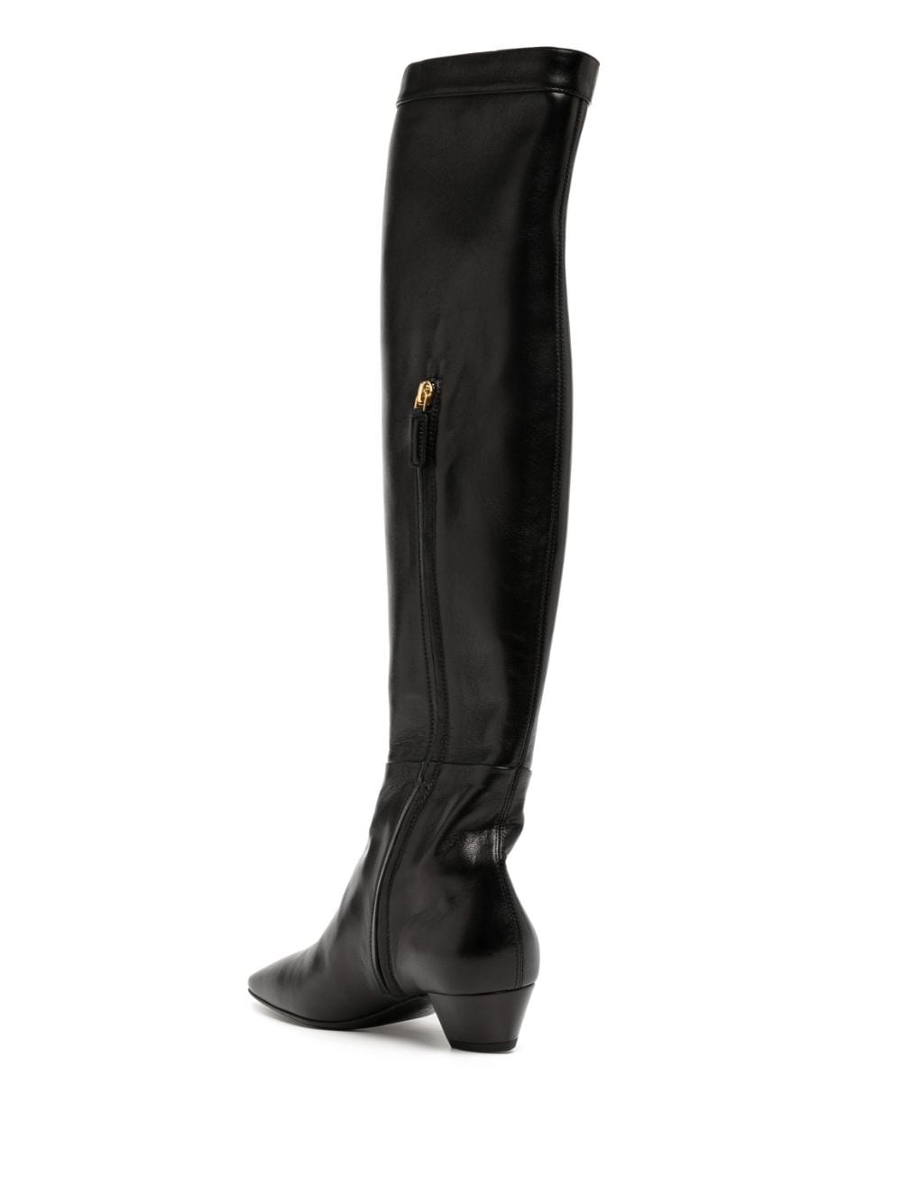 Shop Tom Ford 40mm Knee-length Leather Boots In Schwarz