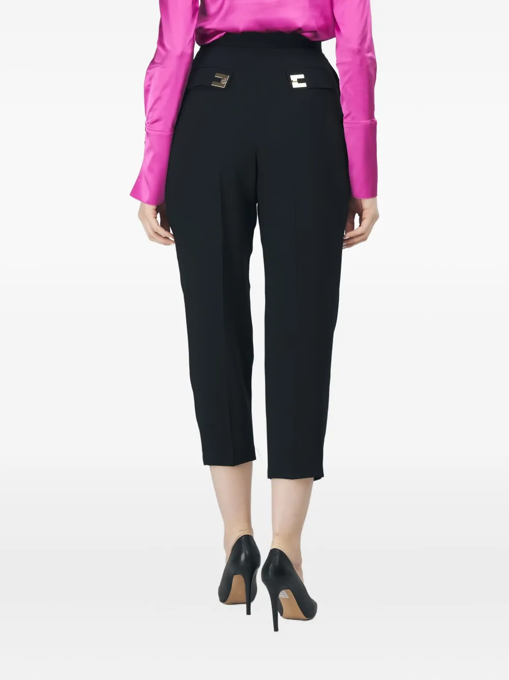 Elisabetta Franchi Cropped Trousers In Black