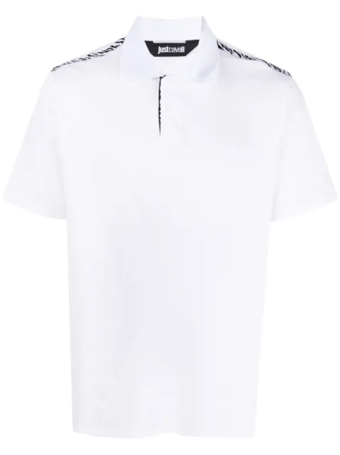 Just Cavalli animal-print piqué polo shirt