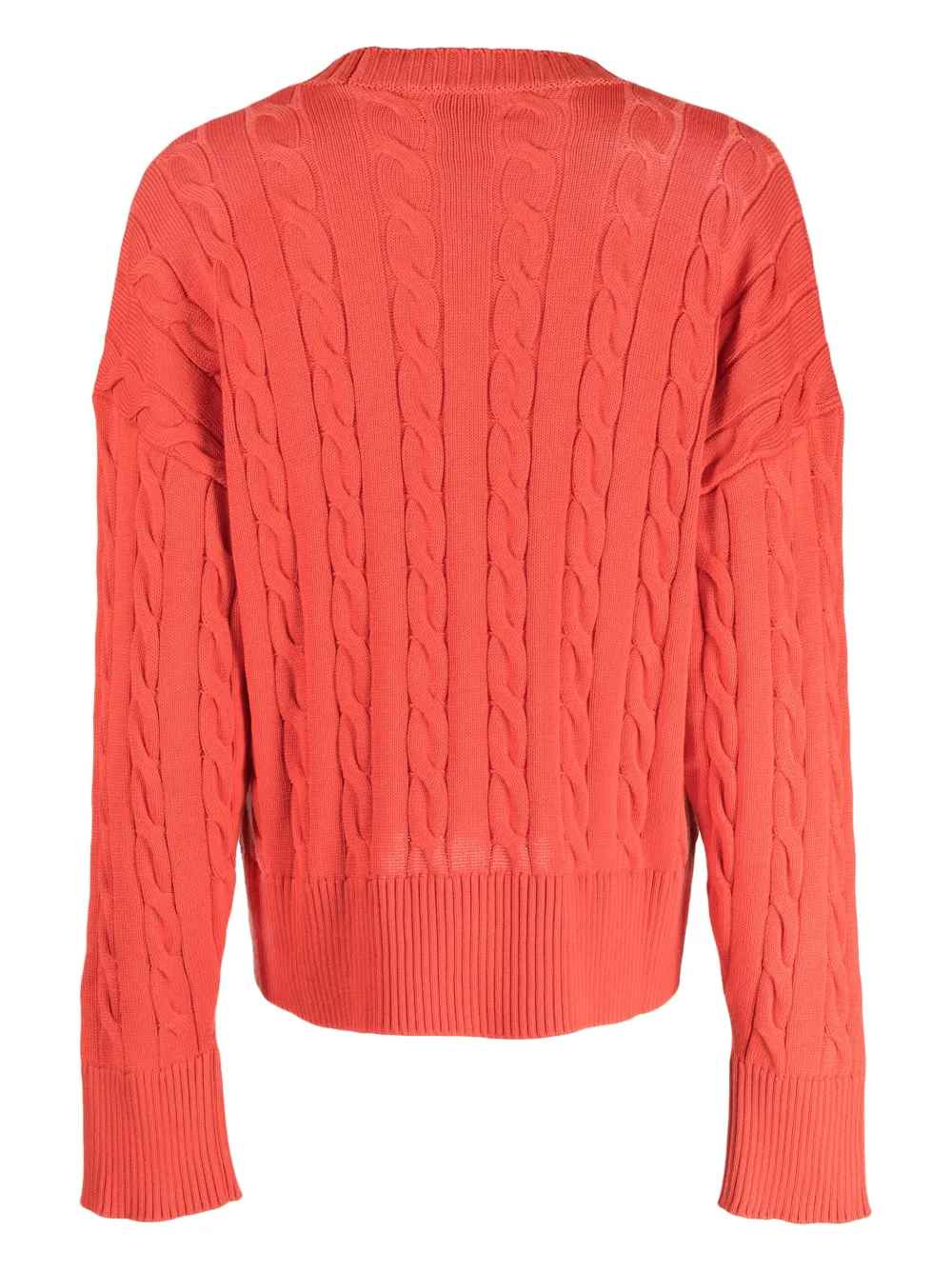 Shop Bally Cable-knit Cotton Jumper In 橘色