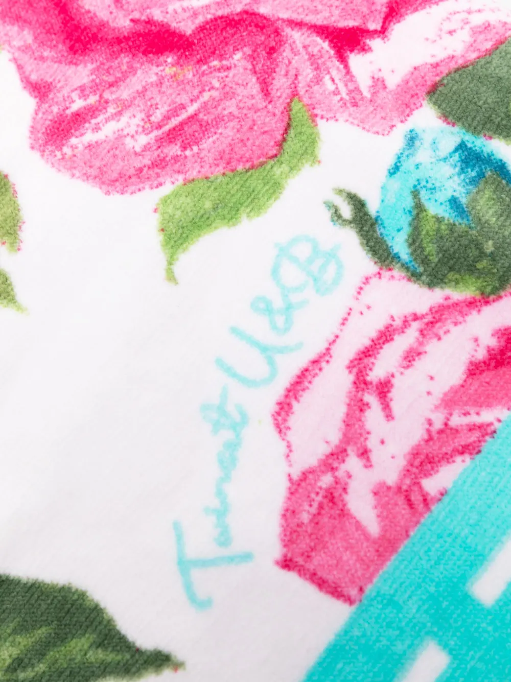 TWINSET Strandlaken met bloemenprint - Wit