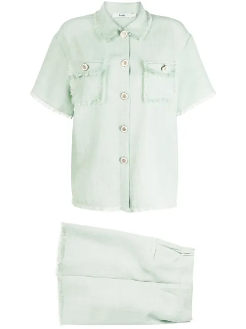 b+ab frayed-edge short-sleeve shirt