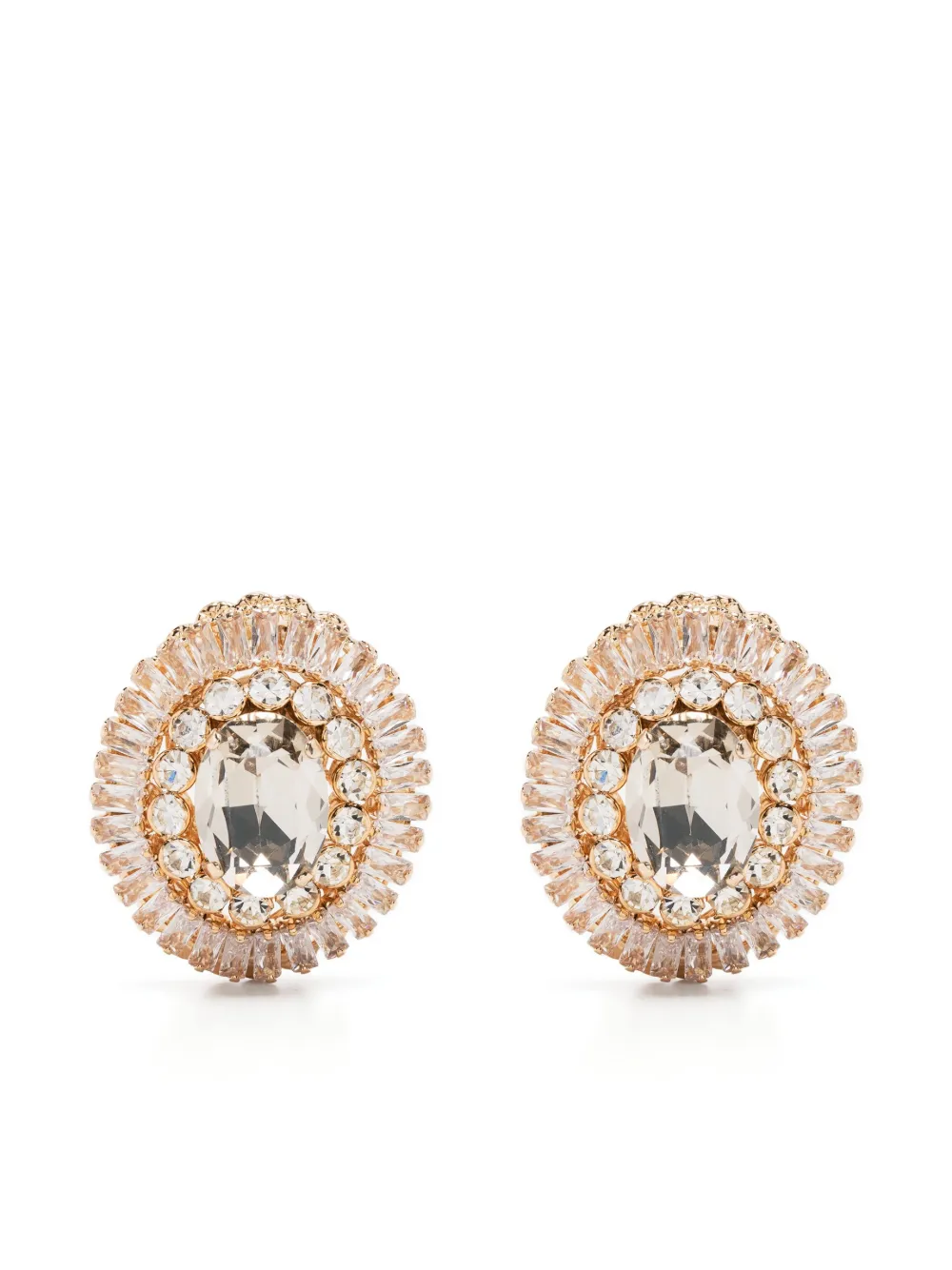 Anton Heunis Crystal-embellished Gemstone Earrings In Gold