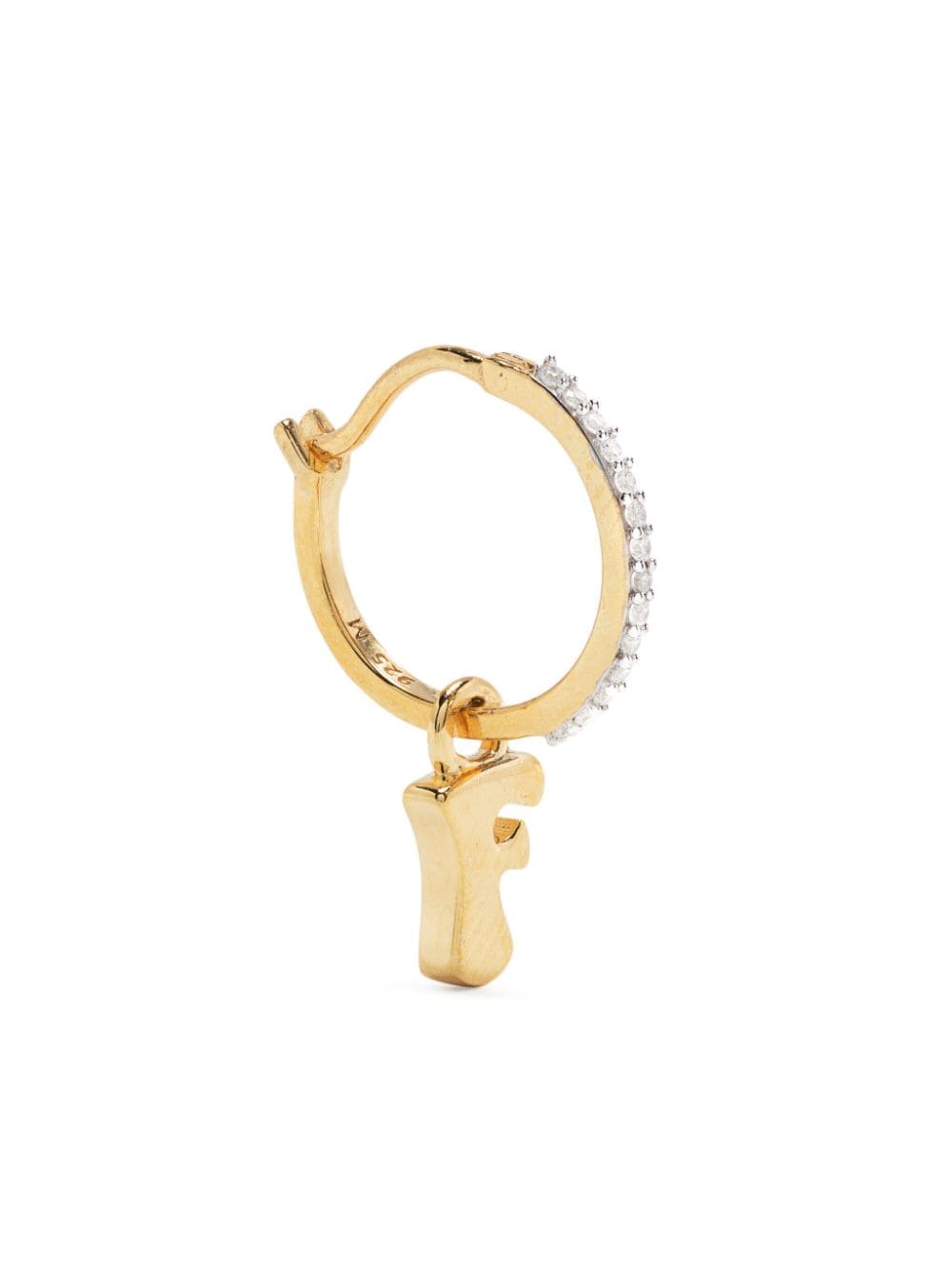 Missoma crystal-embellished initial-charm Hoop Earring - Farfetch