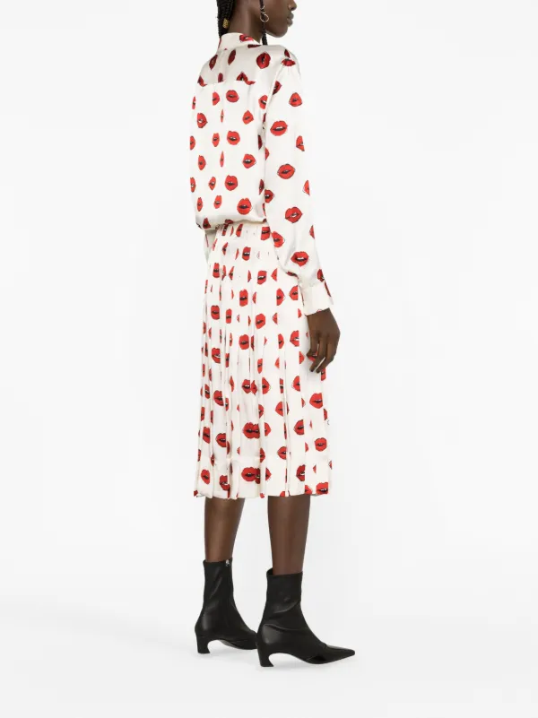 Zara printed dress with pleated outlet skirt