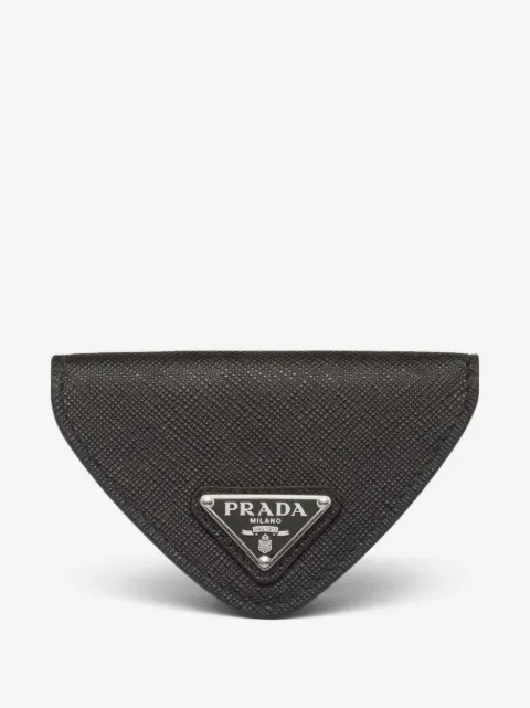 Prada saffiano logo-plaque coin wallet