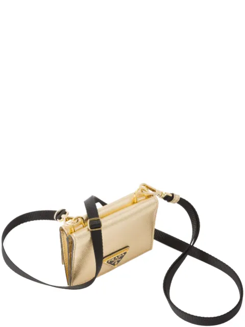 Prada محفظة سافيانو ببروش شعار الماركة
