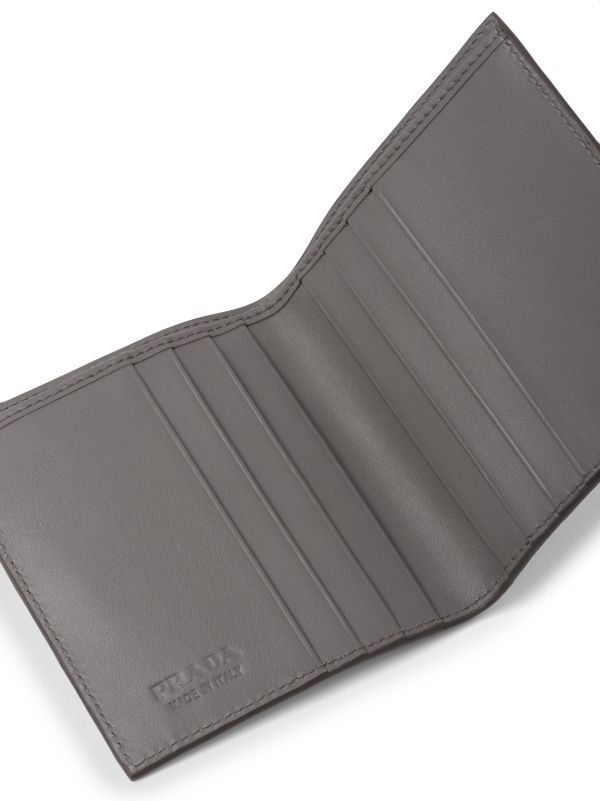 PRADA Saffiano Leather Mens Bi-Fold Wallet Black