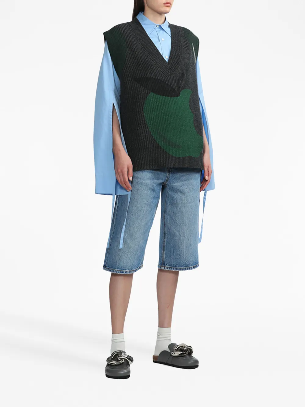 JW Anderson apple-print knitted vest - Grijs
