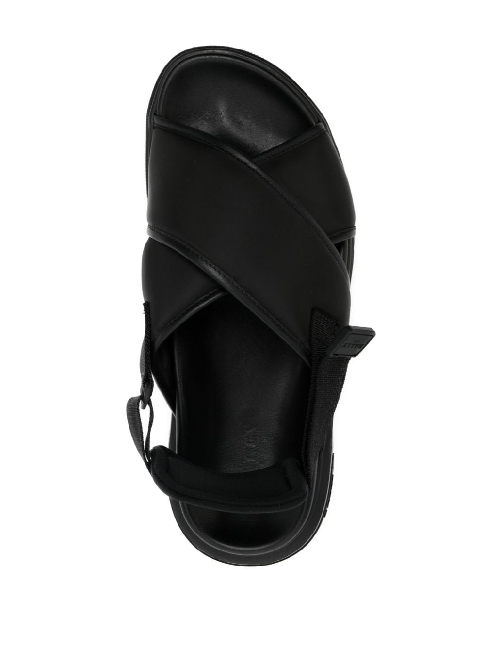 Shop Bally Wide Crossover-straps Flat Sands In Black