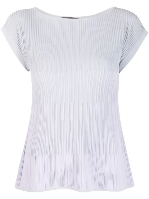 Emporio Armani ribbed boat-neck top