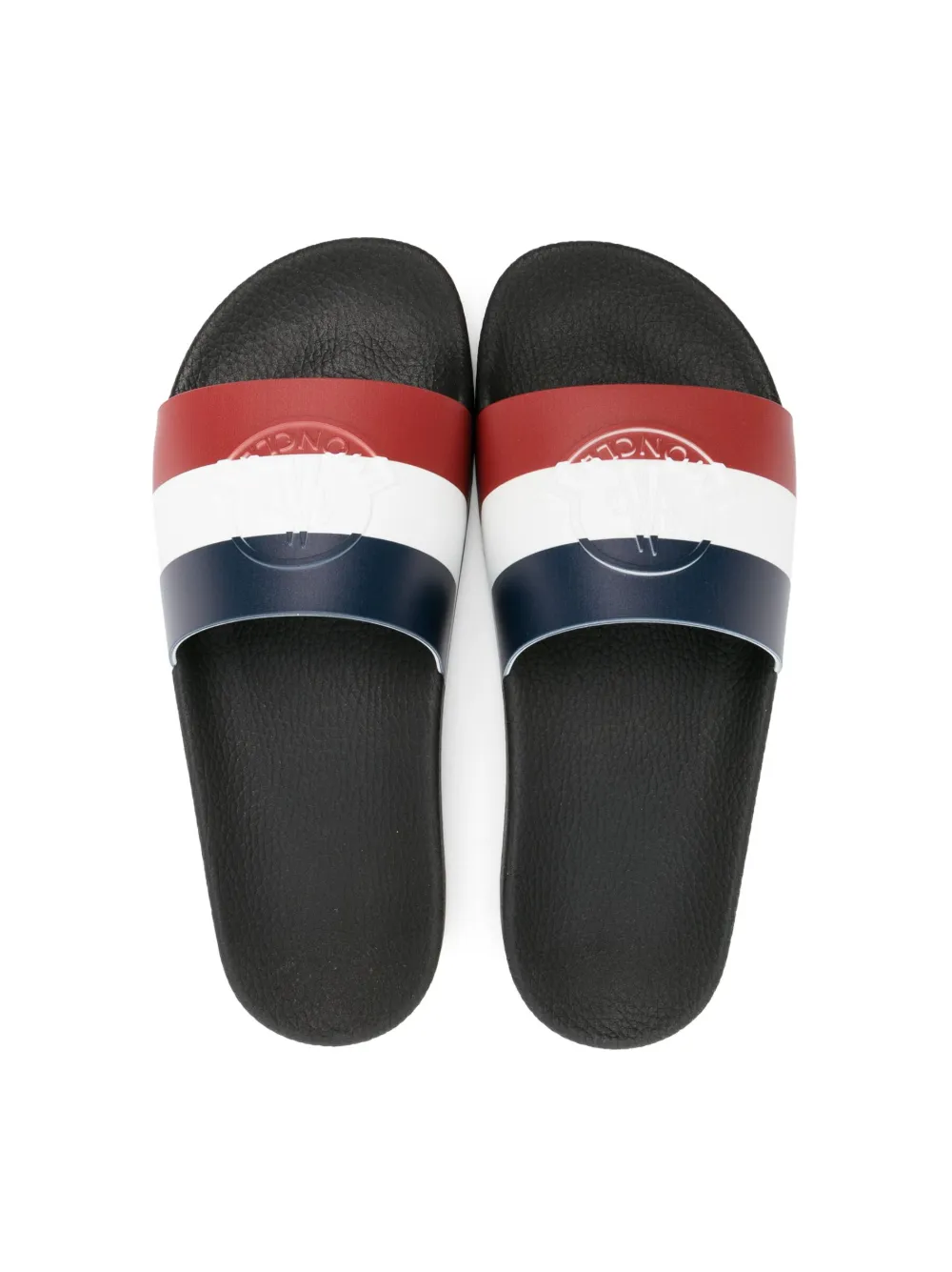  Moncler Enfant Basile Embossed-logo Slides - Black 