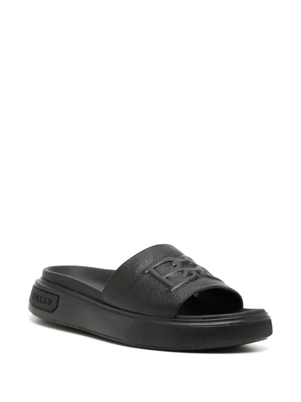 Bally embossed logo Leather Sandals Farfetch