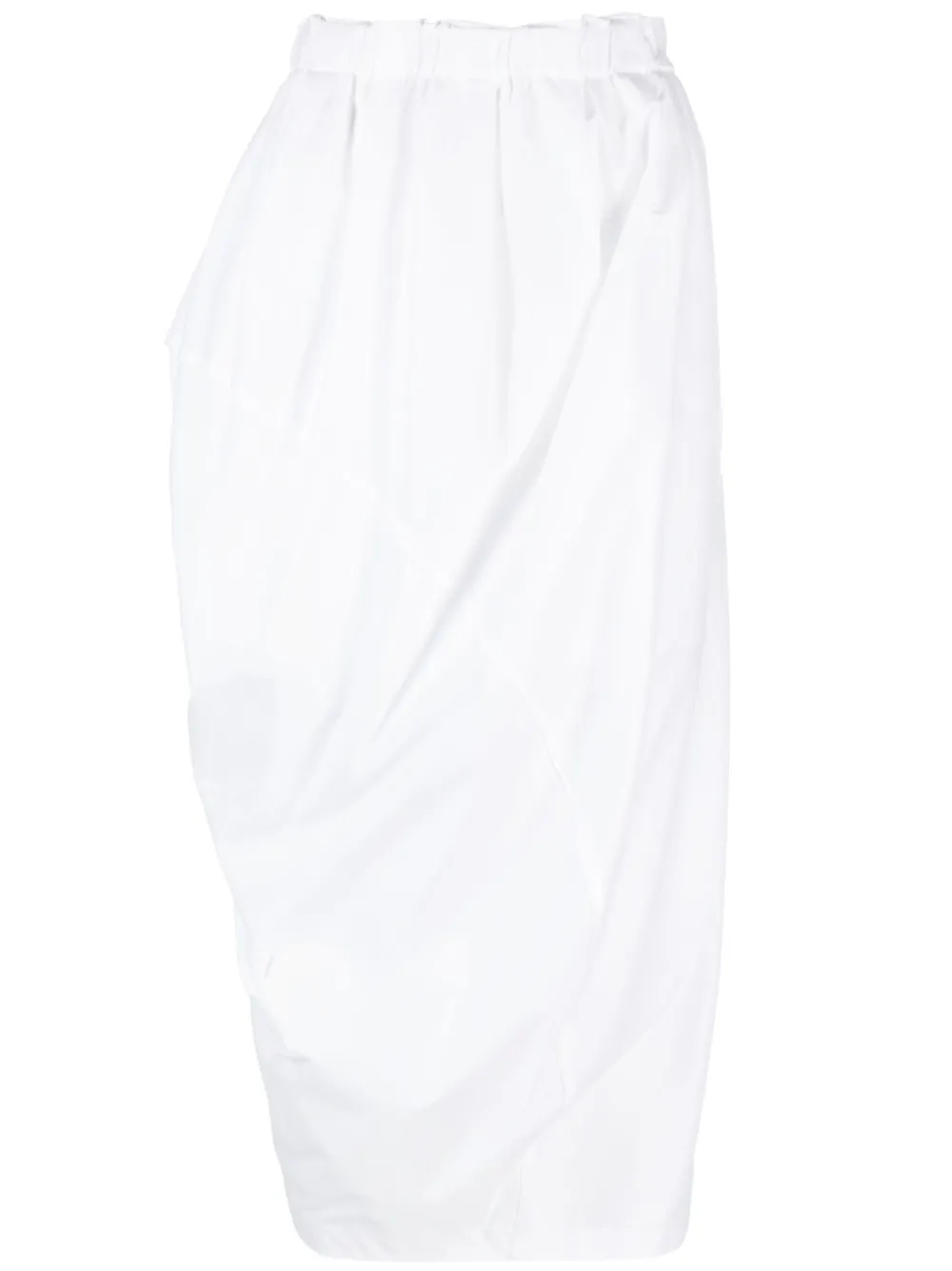Issey Miyake asymmetric mid-length skirt - White