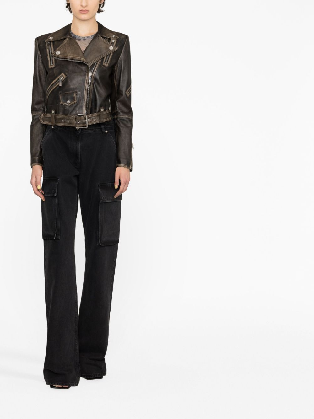 Versace Barocco Brushed Leather Jacket - Farfetch
