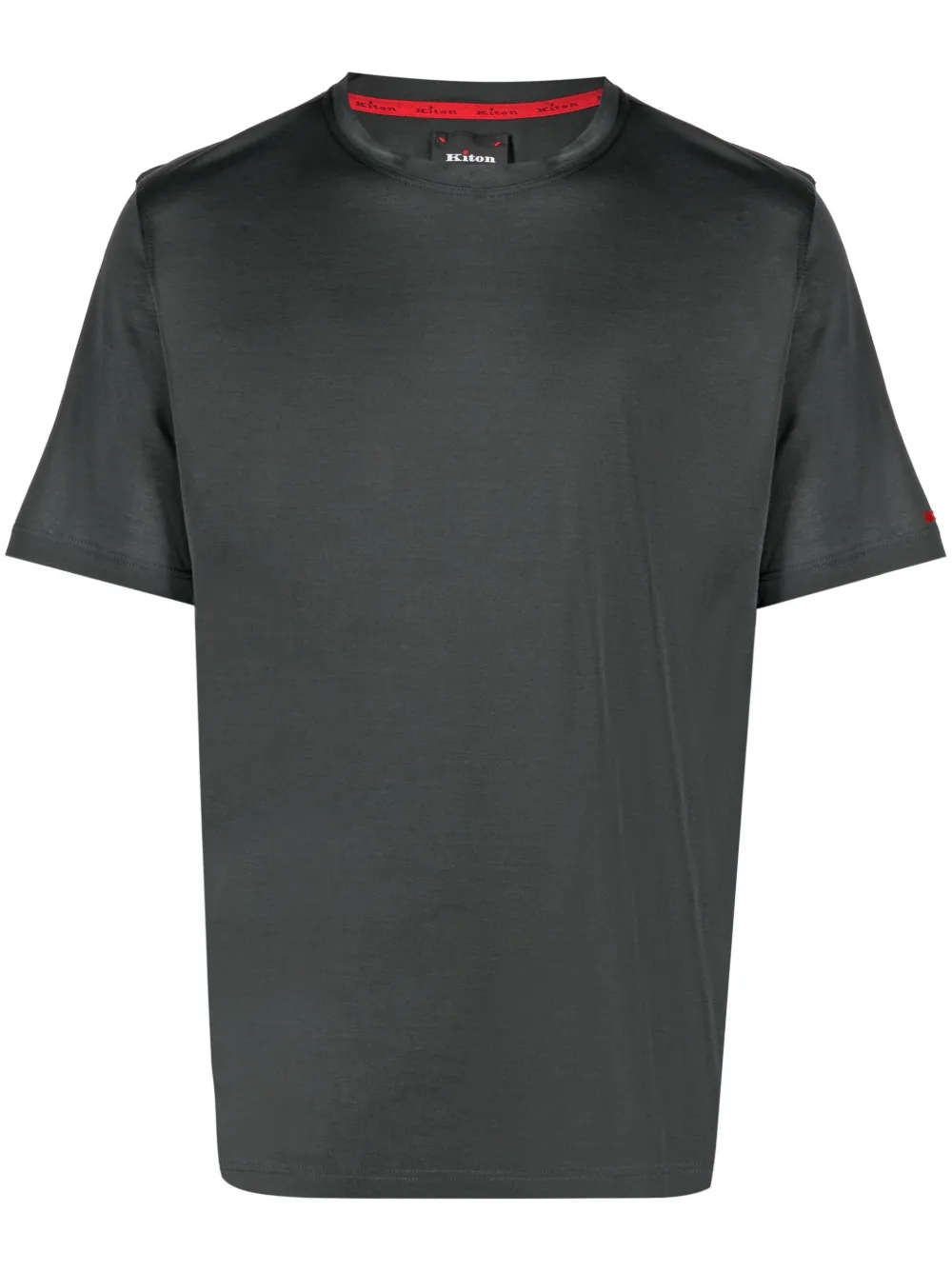 Kiton logo-embroidered short-sleeve T-shirt - Black